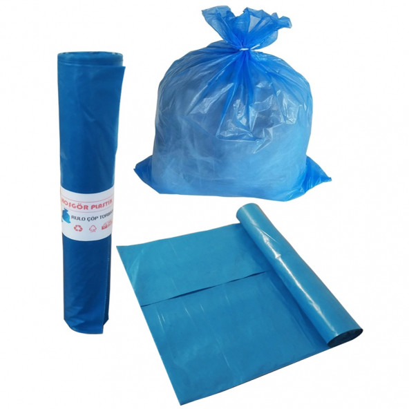 Çöp Torbası Poşeti Mavi Rulo 80x110 JUMBO (Koli:20 Rulo)