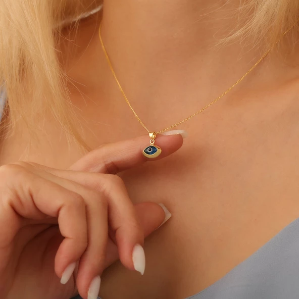 925 Ayar Göz Nazar Boncuklu Kolye - CNS00570 ürün görseli 1