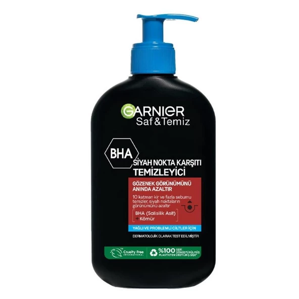 Garnier Saf Temiz Siyah Nokta Karşıtı Yüz Temizleme Jeli 250ml