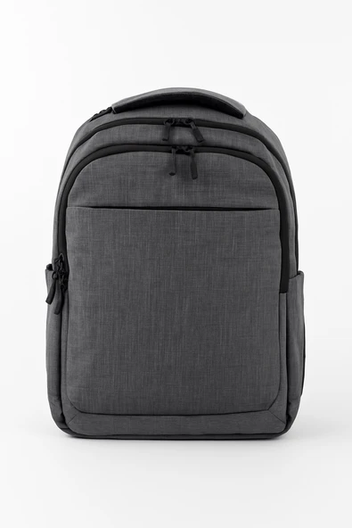 3 Bölmeli Okul Sırt Çantası (Laptop Bölmeli) Gri 2140 ürün görseli 1