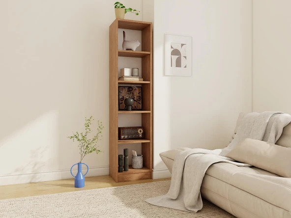 5 Bölmeli Kitaplık Marbella Kiraz - Beyaz - 2