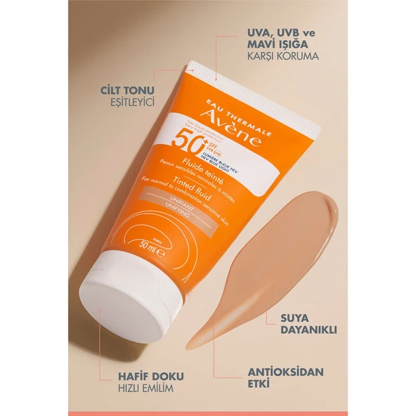 Avene Tinted Fluide SPF 50+ Renkli Güneş Kremi 50 ml TRSB - Resim 5