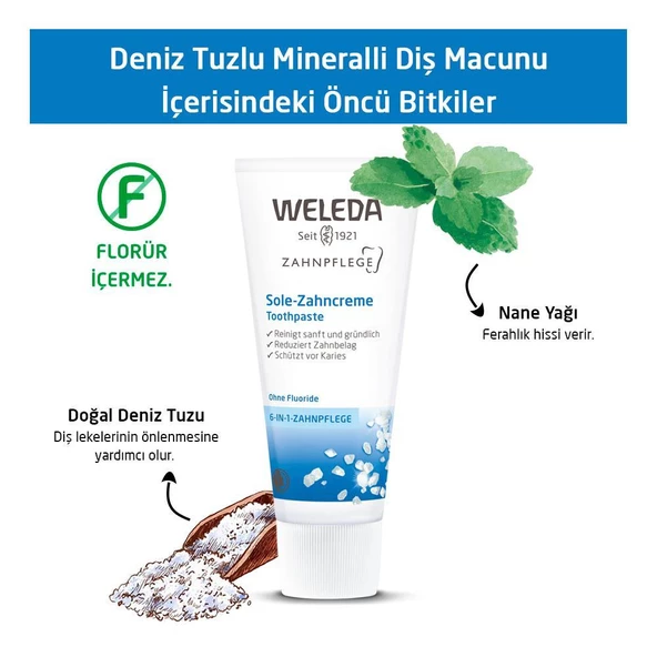 Weleda Deniz Tuzu Mineralli Organik Diş Macunu 75ml - 3