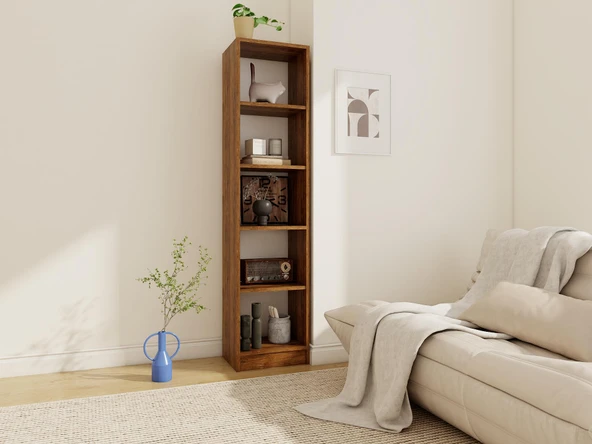 5 Bölmeli Kitaplık Amalfi Beyaz - Resim 2