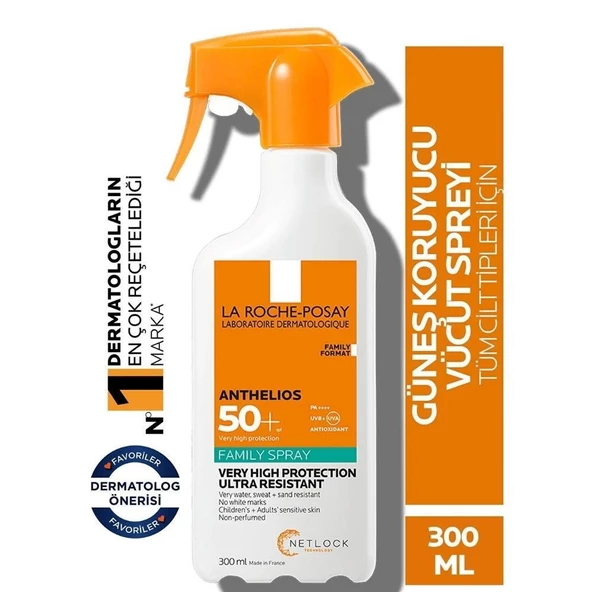 La Roche Posay Anthelios Family Sprey Vücut Güneş Kremi Spf+50 300ml