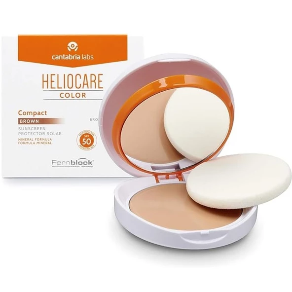 Heliocare Color Compact Oil Free Yağsız Güneş Koruyucu Krem Esmer Ten - Brown SPF50 10 gr