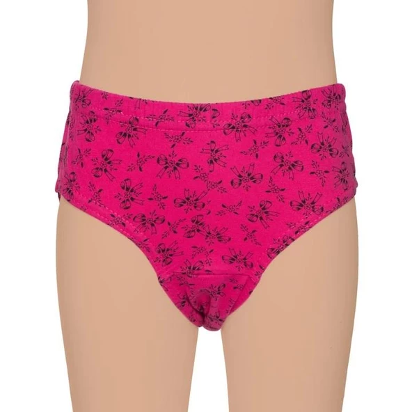 12 Adet Sedef Yıldız Kız Çocuk Renkli Desenli Pastel Külot 1041 - 3