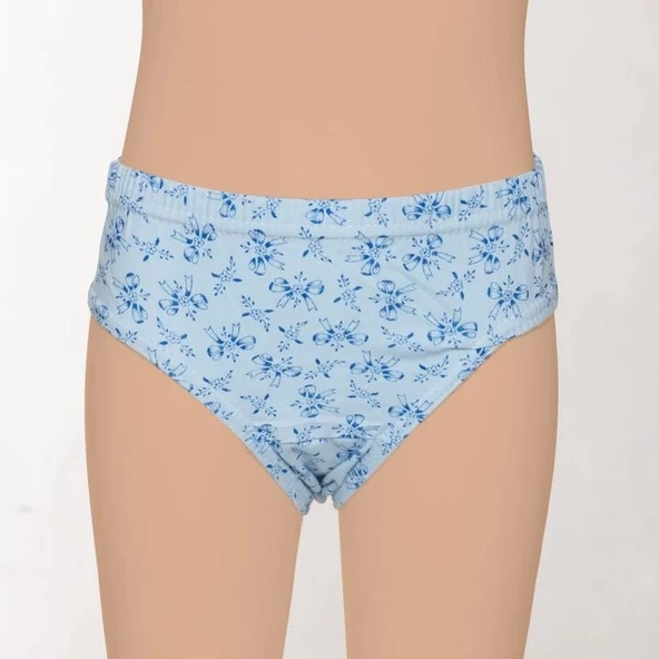 12 Adet Sedef Yıldız Kız Çocuk Renkli Desenli Pastel Külot 1041 - 5