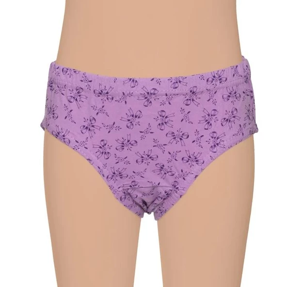 12 Adet Sedef Yıldız Kız Çocuk Renkli Desenli Pastel Külot 1041 - 2