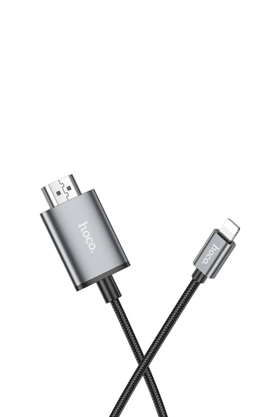 UA27 2M Tak Çalıştır Lightning to HDMI Alüminyum Alaşımlı Örgü Korumalı Dönüştürücü - Resim 2