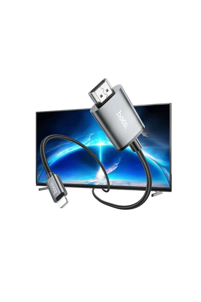 UA27 2M Tak Çalıştır Lightning to HDMI Alüminyum Alaşımlı Örgü Korumalı Dönüştürücü - Resim 8
