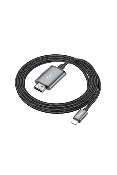 UA27 2M Tak Çalıştır Lightning to HDMI Alüminyum Alaşımlı Örgü Korumalı Dönüştürücü - Resim 4