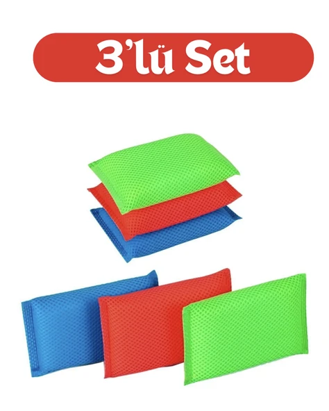 3'lü Petek Dokulu Sihirli Bulaşık Süngeri (Karışık Renk)