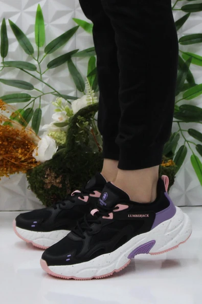 Lumberjack Fanto Siyah Pudra Rahat Orijinal Ürün Sneaker Kadın Ayakkabı - Resim 3