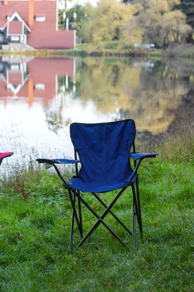 EXENT 2'Lİ Rejisör Kamp Sandalyesi Katlanır Çantalı Piknik, Plaj, Balıkçı Sandalyesi-Lacivert - Resim 3