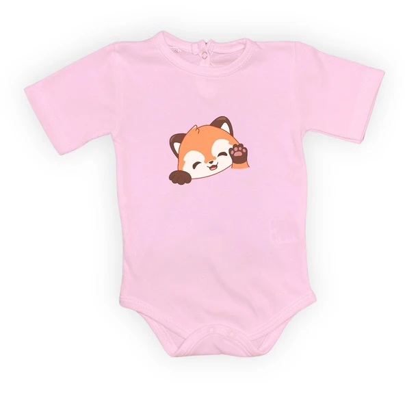Sevimli Tilki Baskılı Bebek Body Zıbın Çıtçıtlı Badi - Resim 24