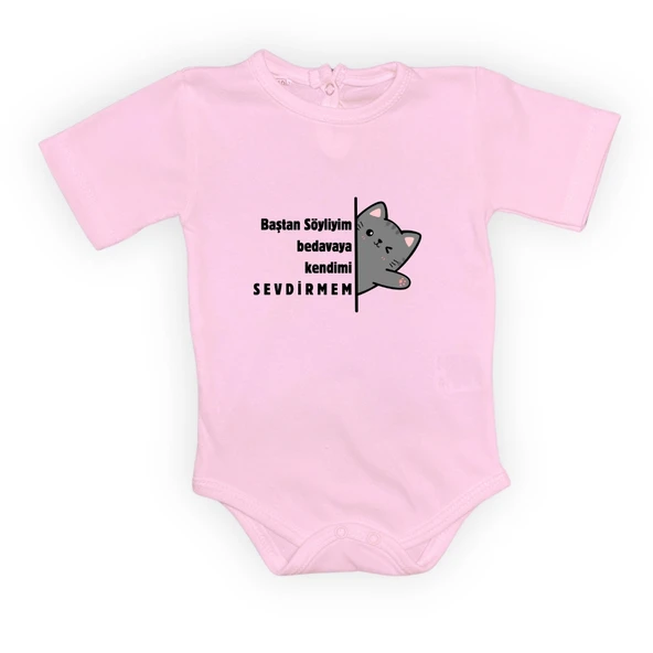 Baştan Söyliyim Kedi Baskılı Bebek Body Zıbın Çıtçıtlı Badi - Resim 15