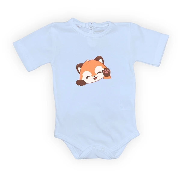 Sevimli Tilki Baskılı Bebek Body Zıbın Çıtçıtlı Badi - Resim 13