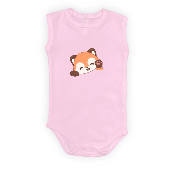 Sevimli Tilki Baskılı Bebek Body Zıbın Çıtçıtlı Badi - Resim 6