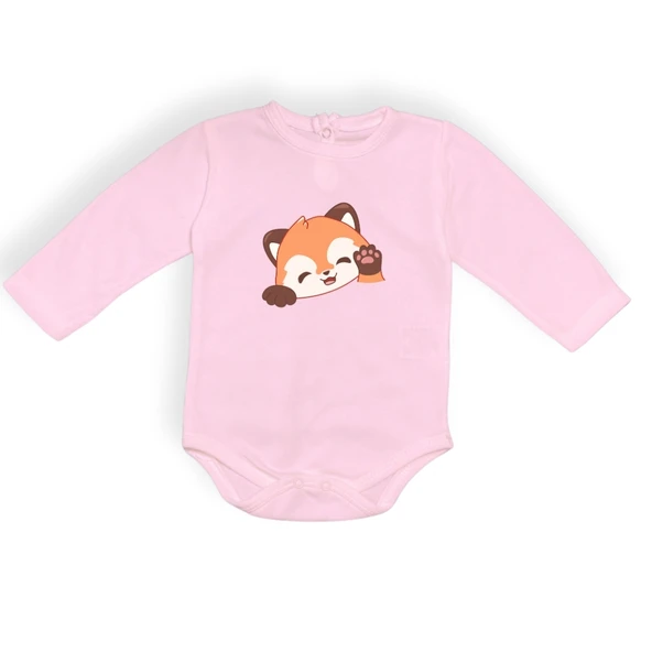 Sevimli Tilki Baskılı Bebek Body Zıbın Çıtçıtlı Badi - Resim 27