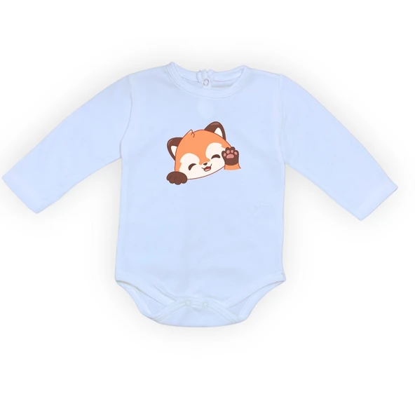 Sevimli Tilki Baskılı Bebek Body Zıbın Çıtçıtlı Badi - Resim 25