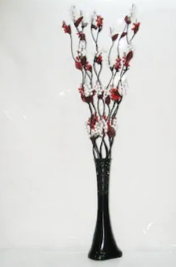 Sadece 10 Dallı Beyaz Kırmızı Üzüm Çiçek 160 cm Dal Vazosuz Üzüm