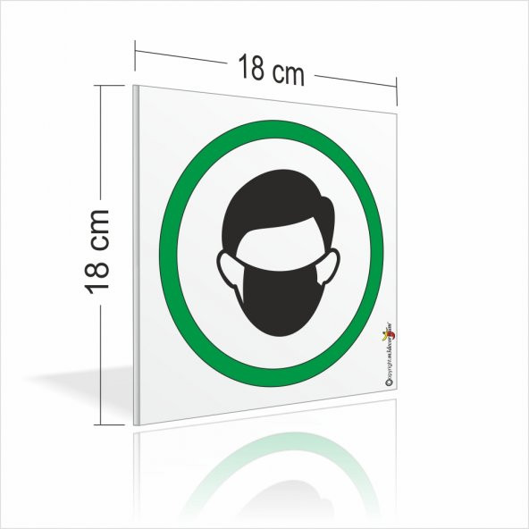 Maskeli Girilebilir Maskesiz Girilemez Girmek Yasaktır Levhası