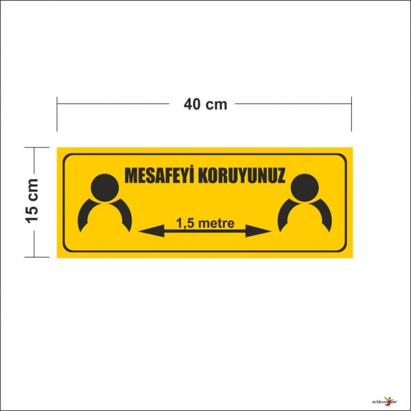 Sosyal Fiziksel Mesafeyi Koruyunuz 40cm Uyarı İkaz Levhası Panosu ürün görseli 1