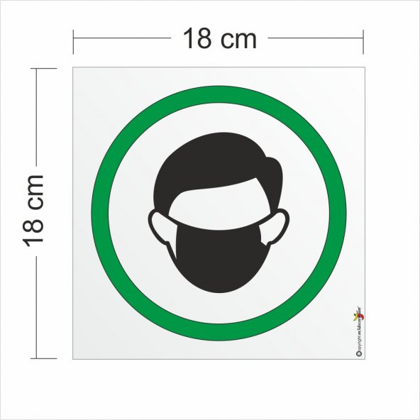 Maskeli Girilebilir Maskesiz Girilemez Girmek Yasaktır Levhası - 3