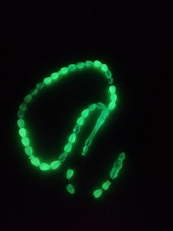 Gece Parlayan 33 lük Fosforlu Gösterişli Kaliteli Yerli Tesbih