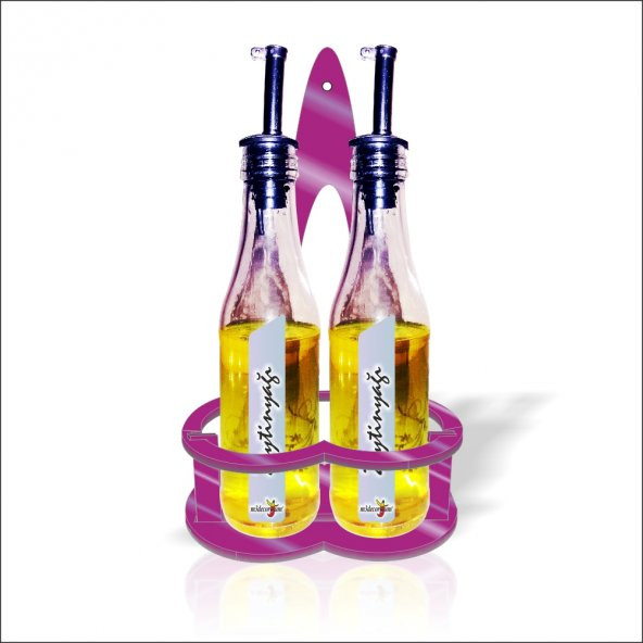 Ultra Mor 2li Çelik Sosluk Zeytinyağlık Sirkelik Yağlık Şişe Seti