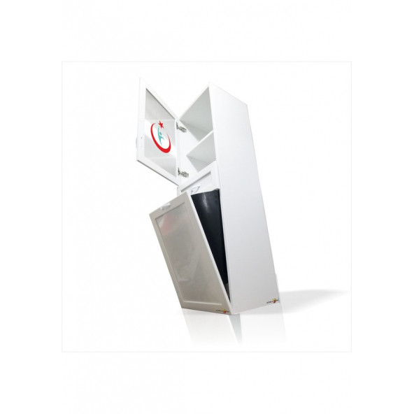 Uzun Paslanmaz 140 cm Tıbbi Malzeme Ecza İlaç Doktor Klinik Hastane Hekim Dolabı Dolapı - 4