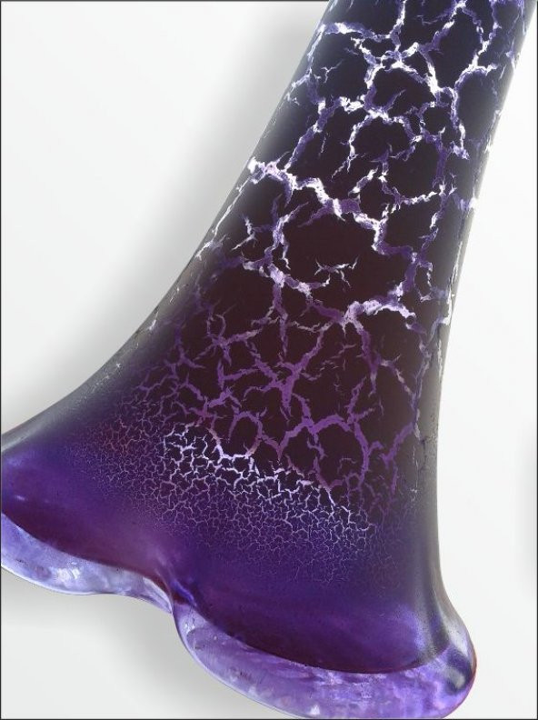 80 cm Uzun Derin Çatlatma Beyaz Mor Renkli Su Geçirmez Cam Vazo ürün görseli 1