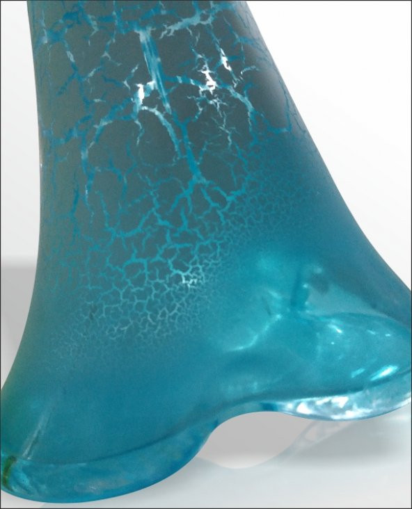 Uzun 80 cm Çatlatma Buz Mavi Renk Su Geçirmez Canlı Çiçeklik Vazo