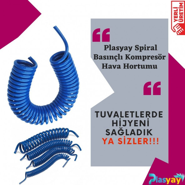 Plasyay Spiral Basınçlı Kompresör Hava Hortumu 8x14 mm