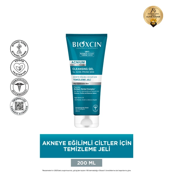 Bioxcin Acnium Akneye Eğilimli Ciltler İçin Temizleme Jeli 200ml - Resim 2