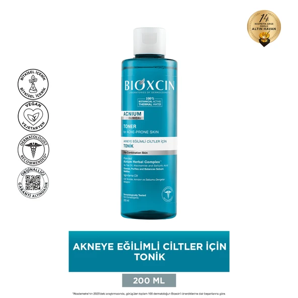 Bioxcin Acnium Akneye Eğilimli Ciltler İçin Tonik 200ml - Resim 2
