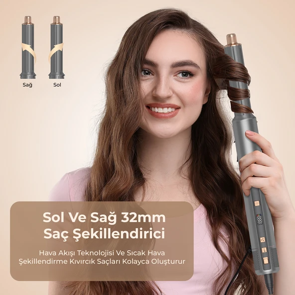 Yasomi Witero 9in1 Ultra Airwrap Multi-Styler Sıcak-Soğuk Hava Üflemeli Saç Şekillendirme Cihazı - 8