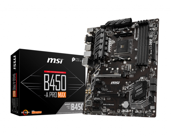 MSI B450-A PRO MAX AM4 DDR4 3466(OC) VGA DVI HDMI M.2 USB3.1 ATX - 2