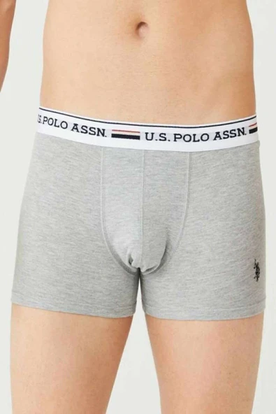 U.S. Polo Assn. Erkek 3'lü Boxer Kırmızı-Gri-Lacivert - 3