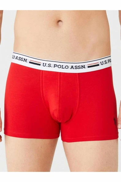 U.S. Polo Assn. Erkek 3'lü Boxer Kırmızı-Gri-Lacivert - Resim 2