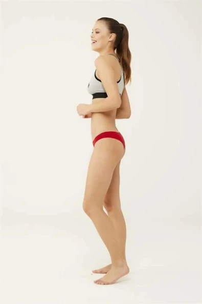 U.S. Polo Assn. Kadın 5'li Brazilian Slip (Kırmızı-Somon-Ten-Beyaz-Siyah) - 3