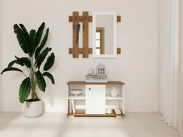 Edessa Ayakkabı/Antre Hol Dolabı Amalfi-Beyaz Renk ürün görseli 1