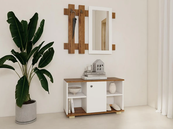 Edessa Ayakkabı/Antre Hol Dolabı Amalfi-Beyaz Renk - Resim 3