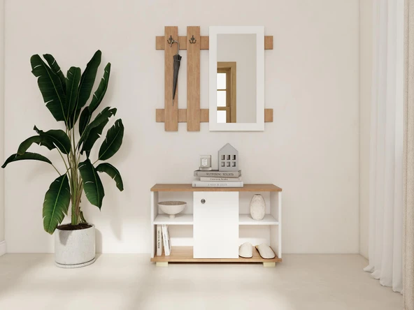 Edessa Ayakkabı/Antre Hol Dolabı MarbellaK.Beyaz Renk ürün görseli 1