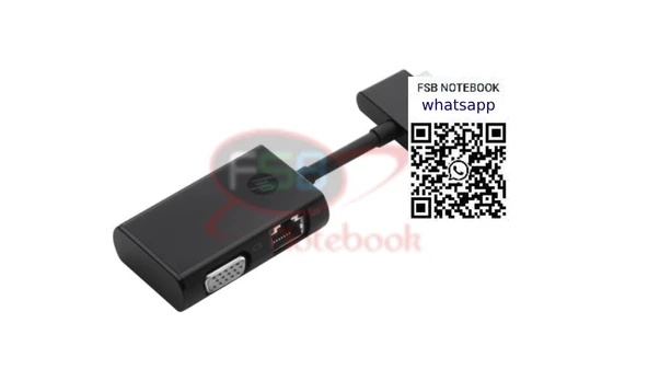 HP HSTNN-F03D Dock Connector to Ethernet & VGA Adapter