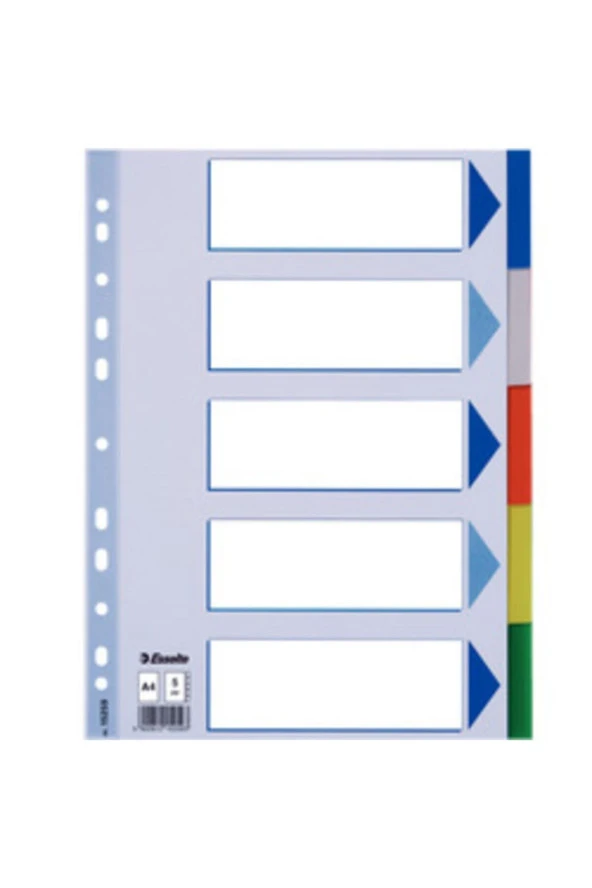 Esselte Seperatör 5 Renkli Plastik A4 15259
