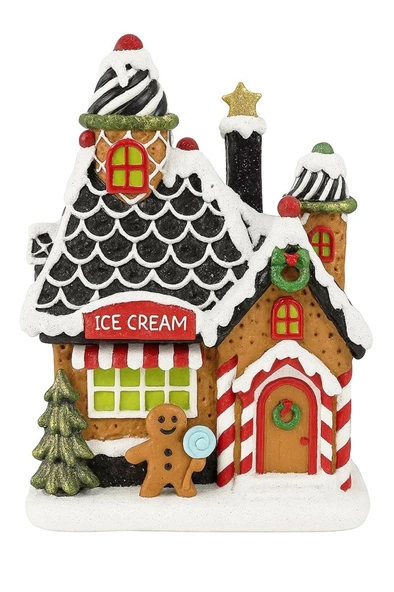 Beysüs Yılbaşı Ürünleri Dekoratif Kurabiye Ev Işıklı Ice Cream BYS0009 - 3