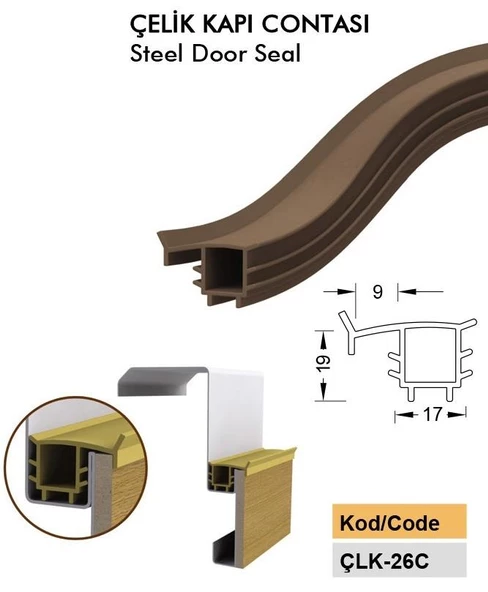 Contacall Çelik Kapı Kasa Fitili Çelik Kapı Contası Çlk-26C Siyah 6 Metre - 5