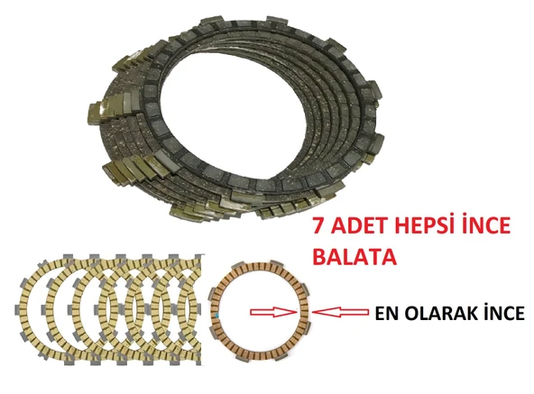 CF Moto Nk 250,250 SR Debriyaj Balata Seti 7 Li Hepsi İnce 2016-2022 Kevlar Isıya Dayanıklı_Arasmoto ürün görseli 1